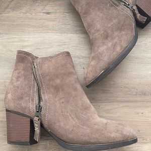 Womens Skechers Memory Foam Real Suede Bootie